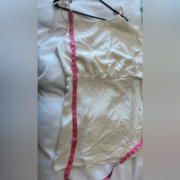 Alexis Wesley One-Shoulder Silk Mini Dress  Cream - Picture 14 of 16